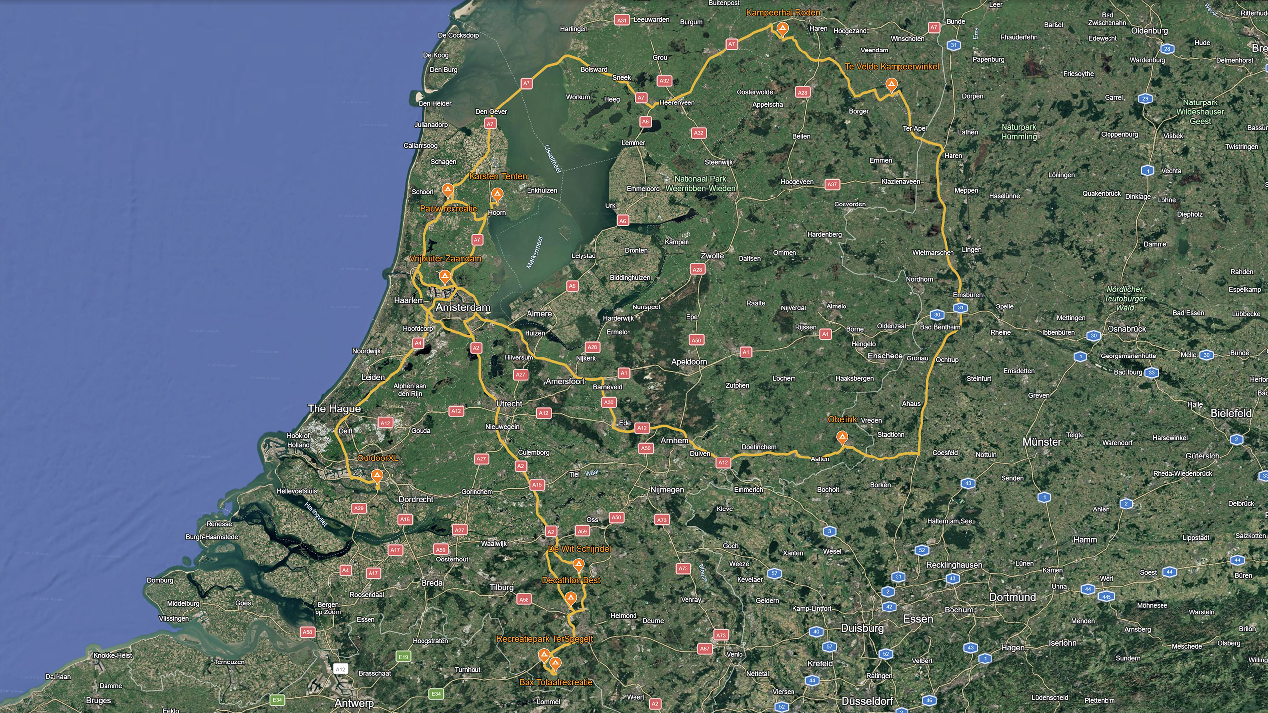 1700 kilometer aan kampeerwinkels